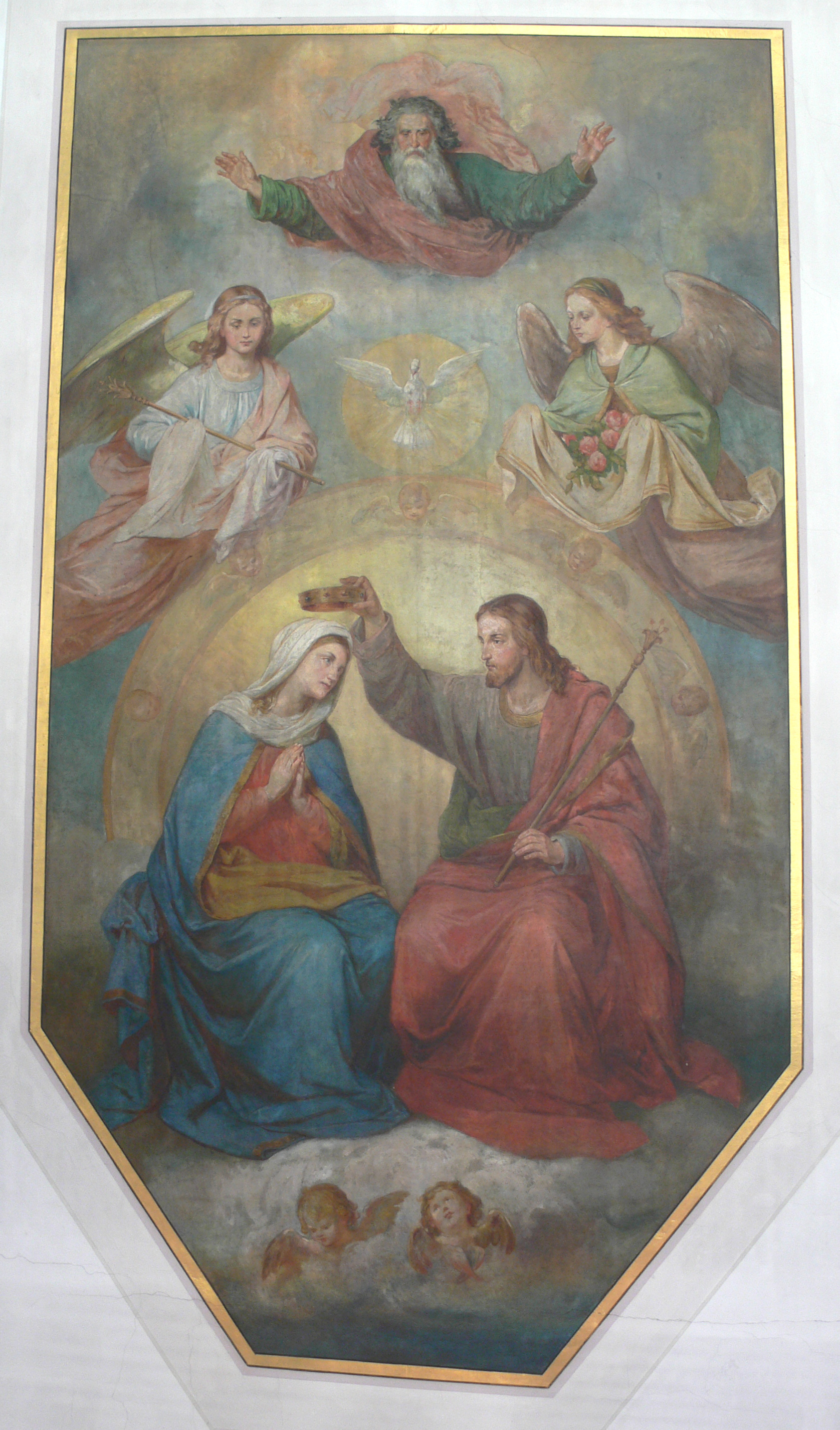 Trinity, Pfarrkirche St. Martinus, Oberteuringen, Bodenseekreis Deckengemälde im Chor von F. Bentele, 1876 